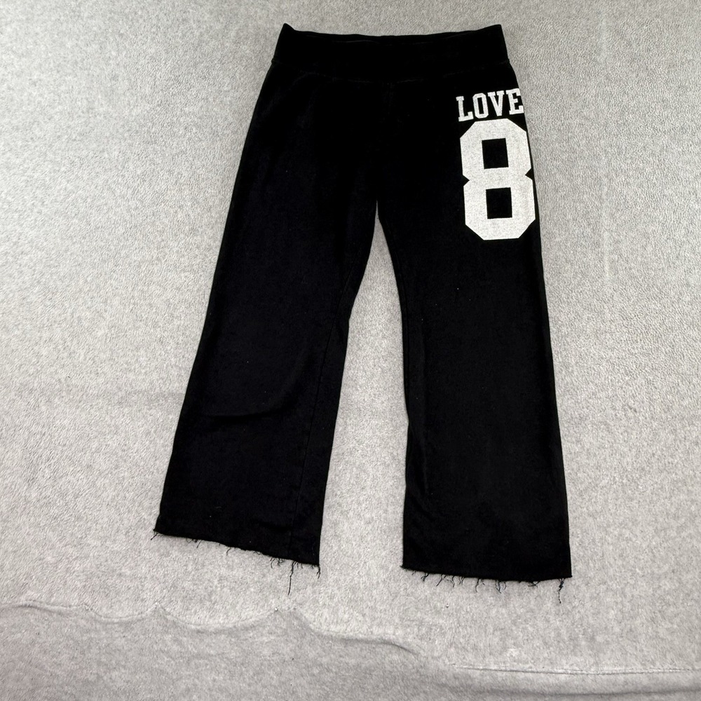 Y2K Pink Victoria's Secret Low Rise Flare Pants Sweatpants Black Women S Small